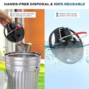 Evde Kullanılan Sıçan Tuzağı Hızlı Tepki Veren Sıçan Yakalayıcı Disk Güçlü Yaylı Yuvarlak Fare Öldürücü Tuzağı Yeniden Kullanılabilir Plastik Fare Tuzağı Mutfak - Product Image 5