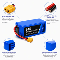 Drone UAV Jarak Jauh 51.8V 30Ah 10C 350Wh/kg Paket Daya Pengosongan Tinggi Li-ion untuk Perangkat Perlindungan Tanaman Pertanian Udara