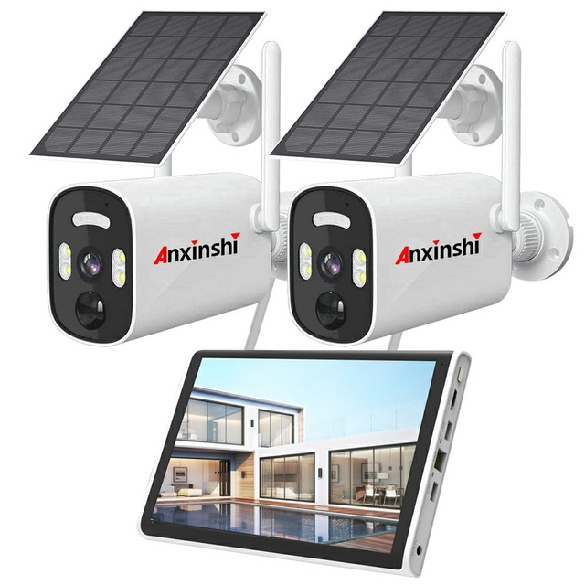 Brand New Appearance Bullet Camera Wireless Solar Outdoor Waterproof 4MP 2CH Wireless Screen Nvr