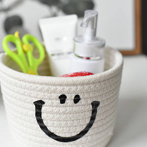 Cotton <b>rope</b> woven desktop key <b>storage</b> <b>basket</b>, handmade cross-border miscellaneous items organizer box, pure handmade rattan - Product Image 3