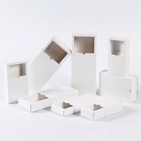Boîte d'emballage en papier noir mat, brun, blanc, avec logo personnalisé, boîte à tiroir, cosmétiques, parfum, étui pour téléphone, cadeau, sous-vêtements, chaussettes