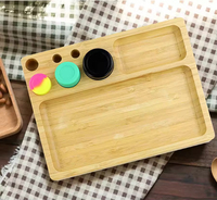 Accessoires de cuisine antidérapants, plateau en bambou pour hôtel, café, gâteaux, plateau roulant en bois, rangement pour tabac