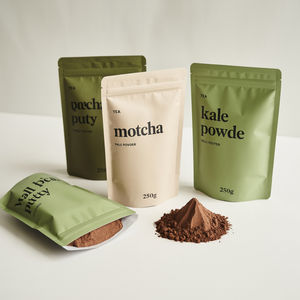 Pochette à fermeture éclair debout personnalisée pour le thé Matcha, moka, poudre de chou frisé, sac d'emballage alimentaire en mylar en feuille thermoscellé - Product Image 2