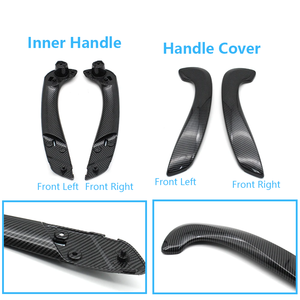 Kit de poignée de porte avant gauche droite en fibre de carbone noir 2 pièces pour Renault Megane 3 MK3 Fluence 2008-2016 - Product Image 2