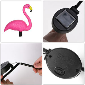 Lampe solaire décorative en forme de <span class=keywords><strong>flamant</strong></span> <span class=keywords><strong>rose</strong></span> pour <span class=keywords><strong>jardin</strong></span>, étanche, LED rechargeable, pour aménagement paysager de cour - Product Image 3