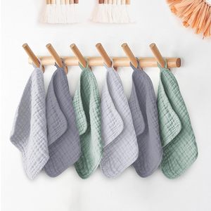 Handuk Persegi Katun 100% Double Gauze Lembut, Bernapas, Warna Polos, Lap Tangan untuk Bayi, Rumah, dan Perjalanan - Product Image 5