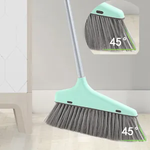 Щетка для уборки дома, вертикально стоящая щетка для метлы и пыли, с длинной ручкой, пластиковая метла и совок, набор