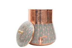 Distributeur d'eau artisanal 100 % cuivre pur - Matka martelé à motif floral avec robinet anti-fuite pour la décoration de la maison et des hôtels - Product Image 5