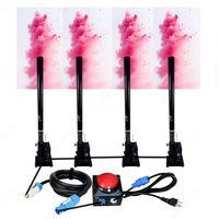 Système de canon à confettis CO2 Yojana à tête unique, lot de 4, avec déclencheur filaire synchronisé, construction métallique, commande électrique