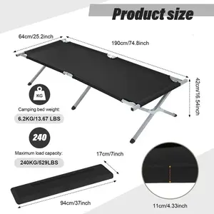 Custom Logo Outdoor Camping Cot Bed For Camping Personalized Foldable Cot Bed Folding Camping Bed