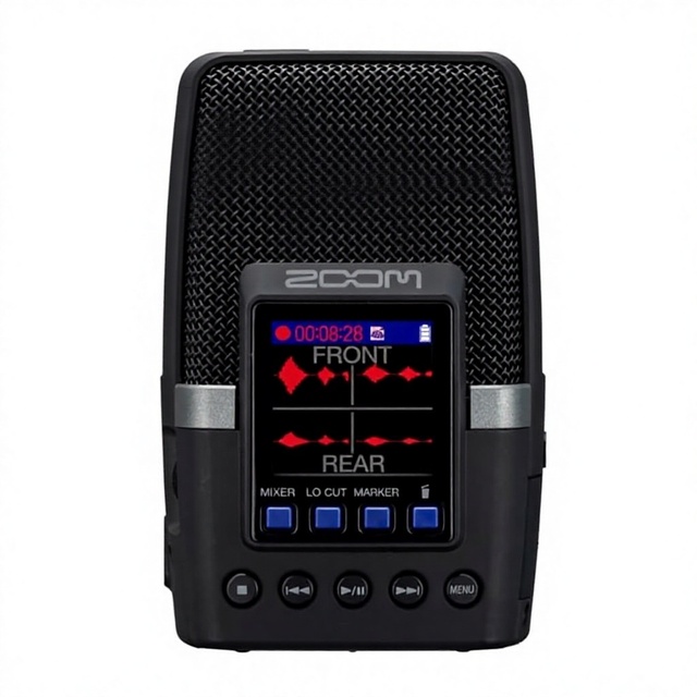 Zoom H2 Essential Handheld Recorder for Musicians Filmmakers Podcasters 3 Built-in Microphones Mono/Stereo/Surround Sound 32-Bit