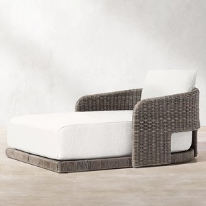 เก้าอี้พักผ่อนหวายกลางแจ้งสำหรับสวน วิลล่า โรงแรม ระเบียง สระว่ายน้ำ ชายหาด ดีไซน์ยุโรปเหนือ โครงอะลูมิเนียม - Product Image 3