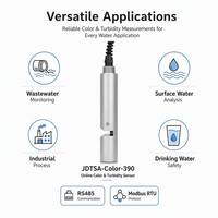 Sensor de Color, Turbidez y Temperatura 3 en 1 JDTSA-Color-390 con Cepillo de Autolimpieza Automático para Aguas Residuales Industriales