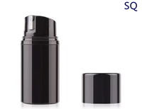 Flacon pompe airless de luxe noir mat en PP 30ml-150ml, contenant cosmétique sous vide pour sérum, crème visage, lotion pour hommes, vide, vente en gros