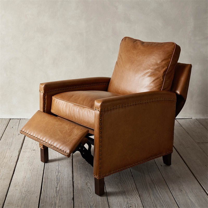 Modern Design Couch Living Room Sofas Leather Square Arm Recliner Living Room Furniture