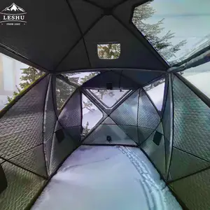 समुद्र तट के मौसम की कुर्सी उच्च छत पर स्वचालित कैंपिंग के लिए बर्फ के क्यूब सर्दियों में मछली पकड़ने वाले तम्बू को अतिरिक्त बड़ा इन्सुलेट