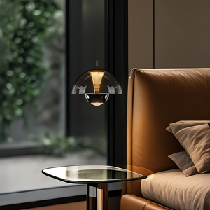 <strong>Nordic</strong> Luxury Hotel Modern Warm <strong>Pearl</strong> Black Clear Glass Dome Hanging LED Pendant Chandelier Ceiling Lamp Indoor Use - Product Image 3
