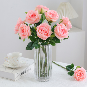 Rosas Artificiales <span class=keywords><strong>Ferran</strong></span> Rose, Flores de Seda Rosa Claro, Alta Simulación, Decoración para Bodas y Hogar - Product Image 4