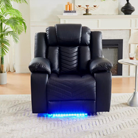 NOUVEAU Canapé de salon inclinable design moderne en cuir synthétique, ensemble de canapés de luxe avec table escamotable, haut-parleur et fonction massage