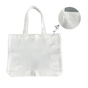 Sac de plage blanc par sublimation, vente en gros, sacs de courses en toile 100% polyester, fourre-tout pour impression, bricolage