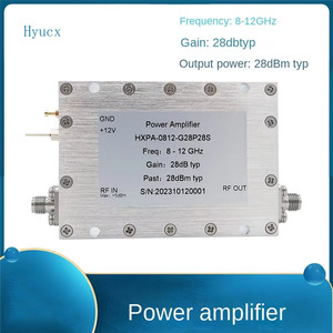 Amplificateur de puissance RF micro-ondes bande X 8-12 GHz, gain de 28 dB avec puissance de sortie de 28 dBm, en acier inoxydable - Product Image 3