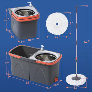 Nuevo Set de Mopa de Microfibra con Cubo Giratorio 360° y Palo de Acero con Mango para Limpieza del Hogar, Venta al por Mayor, Muestra Gratuita - Product Image 6