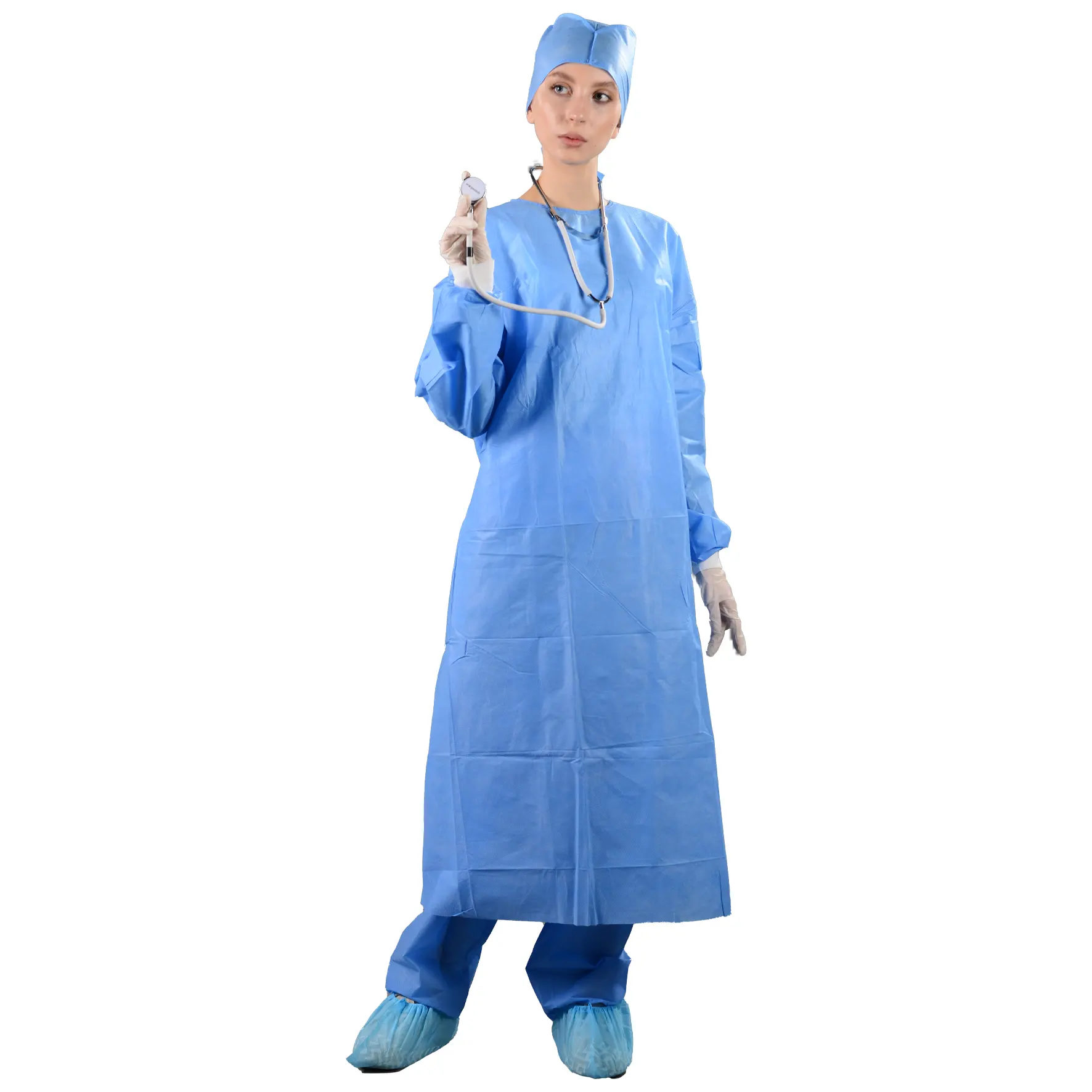 Vestido cirúrgico de manga longa lavável e reutilizável para enfermeira, uniforme médico resistente a cloro para sala de cirurgia médica