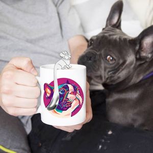 Cuchara de Té Creativa y Adorable con Forma de Bulldog, Cuchara para Helado de Acero Inoxidable 304, Cuchara para Colgar en la Taza de Café - Product Image 4