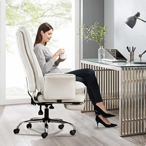 Modern Velvet High Back Office <strong>Desk</strong> Chair Retractable Footrest Adjustable Backrest Synthetic Leather for Home <strong>Computer</strong> Office - Product Image 6