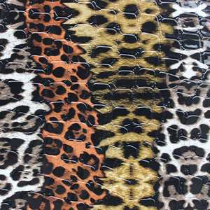 पशु तेंदुए डिजाइन महिला बैग और जूते के लिए कृत्रिम चमड़े का कृत्रिम चमड़े - Product Image 1