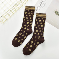 Nouveautés Automne – Chaussettes Souples en Coton et Spandex, Style Rétro Tendance Européen et Américain, avec Fil Argenté, Tricotées, Absorbant la Transpiration