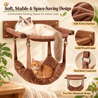Hamac mural pour chat en gros, double couche, en bois massif, avec coussin amovible, structure d'escalade multifonctionnelle pour chat d'intérieur