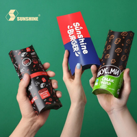 Cajas de Embalaje de Alimentos al por Mayor con Logotipo Personalizado, Ecológicas, de Papel Kraft Recubierto, con Ventana Transparente y Laminado Mate para Sushi