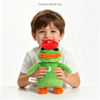 Jouets en peluche grenouille au design populaire, personnalisables avec logo, jouets en peluche grenouille de dessin animé, jouets en peluche grenouille de couleur verte, jouets en peluche souples grenouille