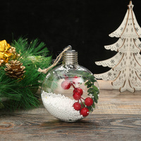 Boule lumineuse LED transparente créative DIY de haute qualité pour décoration de sapin de Noël et d'anniversaire