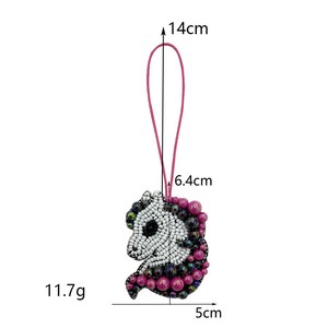 Llavero de moda elegante para mujer, hipoalergénico, de alta calidad, rosa, con colgante de cristal y cuentas, accesorio para bolso - Product Image 6