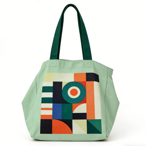 Sac de shopping en toile de coton biologique recyclé avec logo personnalisé Ujoy, imprimé avec un motif de <span class=keywords><strong>dessin</strong></span> <span class=keywords><strong>animé</strong></span>, sac fourre-tout naturel vierge - Product Image 1