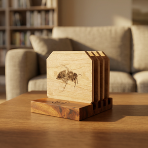 Sous-verre en bois bohème écologique avec logo personnalisé, épaisseur 5 mm, diamètre 400-550 mm, BS INTERNATIONAL NAA00124, vente en gros - Product Image 1