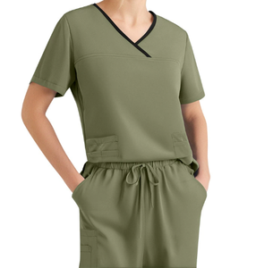 Traje médico Unisex lavable ropa de trabajo elástica para atención médica <span class=keywords><strong>Hospital</strong></span> clínica y salón de belleza - Product Image 4