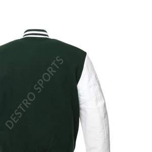 Veste universitaire en gros de haute qualité à prix abordable 100% veste de baseball universitaire boutonnée en cuir et en laine pour hommes - Product Image 6