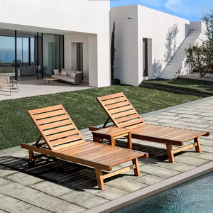 Chaise longue de piscine en bois de haute qualité, chaise longue de jardin, de parc, de villa, de terrasse, de resort, chaise longue de plein air - Product Image 5