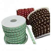 Vente en gros de rivets semi-ronds en velours coréen coloré de 5 mm, à une rangée, pour accessoires vestimentaires et composants de bijoux DIY