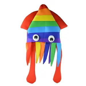Halloween Rainbow Squid Hat Crazy Hats Kids Fun Octopus Costume Sea Animal Funny Hats for Adults Women Men's Costume Headwear