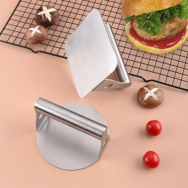 Wholesale Price Premium Non-Stick Burger Smasher Patty Maker 5.2 Inch with Bottle Opener Stainless Steel Burger Smasher Press