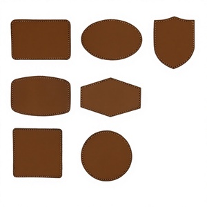 Étiquettes vierges en PU à motif carré et circulaire pour la personnalisation de sacs et de chaussures, chapeaux et pantalons DIY, patchs gravés au laser - Product Image 2