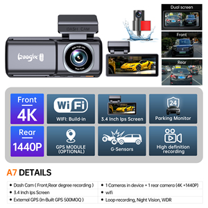 Cámara <span class=keywords><strong>de</strong></span> salpicadero <span class=keywords><strong>de</strong></span> coche 4K HD 1080P con visión nocturna GPS Mini Wifi Grabadora <span class=keywords><strong>de</strong></span> vídeo universal <span class=keywords><strong>en</strong></span> negro <span class=keywords><strong>Pantalla</strong></span> 3,4 Caja negra Mini cámara <span class=keywords><strong>de</strong></span> salpicadero - Product Image 2