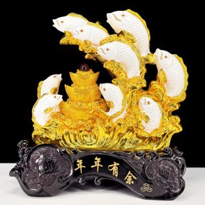 Shajin fortuna oro drago pesce ornamenti <span class=keywords><strong>anno</strong></span> dopo <span class=keywords><strong>anno</strong></span> artigianato casa soggiorno carpe decorazioni per regali aziendali - Product Image 5