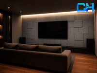 Panneau acoustique en polyester ignifuge de qualité supérieure Chiheng, classe B1, résistant aux chocs, pour l'isolation acoustique des cinémas