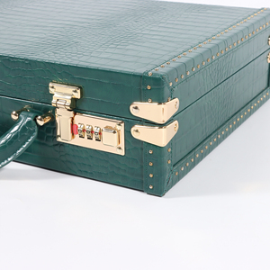 Scatola di imballaggio per orologio in alluminio con 10 slot a griglia verde marina - Product Image 6