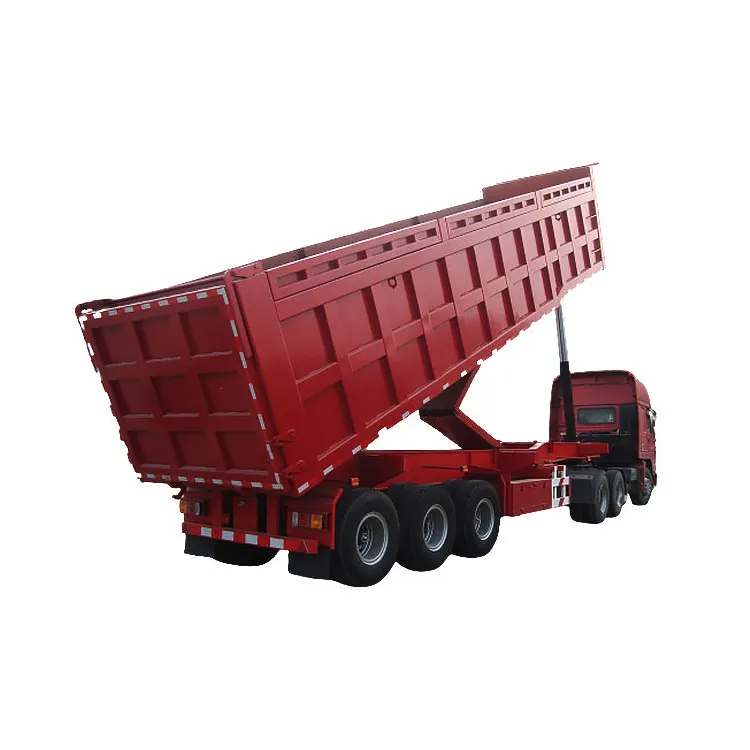 China Made Hydraulic Lifting 3-5 Axle Tipping Dump Semi Truck Trailer For Sale